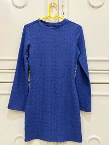 Blue Long Sleeve Dress