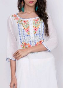 Embroidered White Top