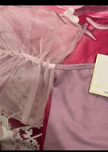 Pink Ruffle Sleeve Tube Top (new with tag)