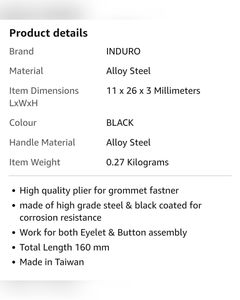 Snap Button And Eyelet Plier