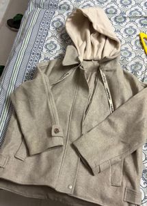 Hooded Wool-Blend Coat
