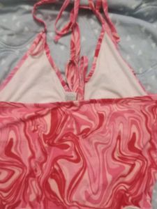 Pink Swirl Halter Top