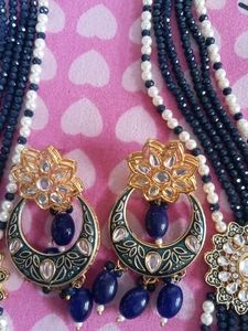Elegant Blue &amp; Gold Jewelry Set
