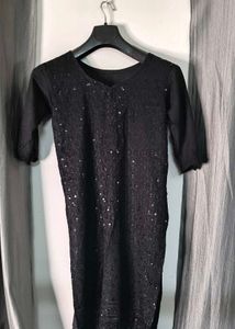 Black Sequin Kurti For Women