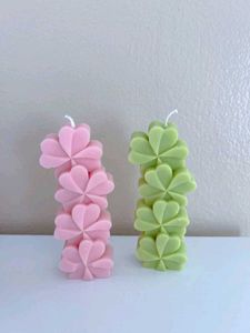 Heart &amp; Flower Shaped Candles Set Of 1