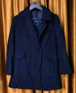 Navy Blue Wool Blend Peacoat Size 36 inches 2 Pock