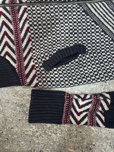 Patterned Zip-Up Cardigan