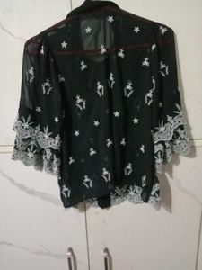 Black Embroidery Short
