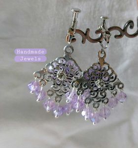 Purple/Black Theme Handmade Earrings