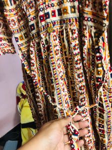 Printed Maternity Kurti with Ties