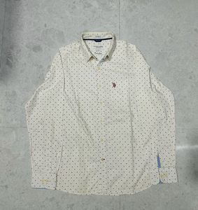 Us Polo White Printed Shirt