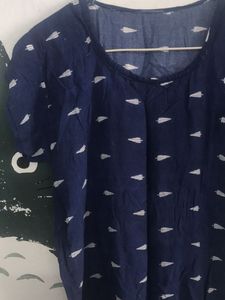 Navy Printed Top