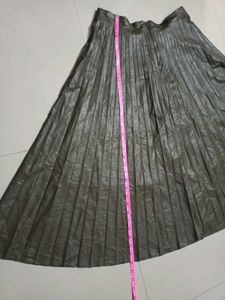 Olive Green Pleated Skirt