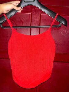 Red Backless Cami Top