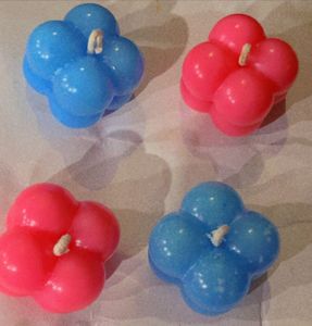 Pink And Blue Bubble Candles (Set of 4)
