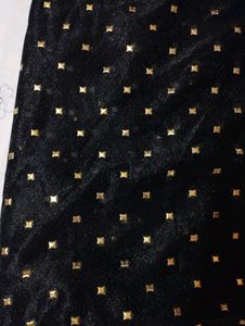 Black Fabric With Golden Design
