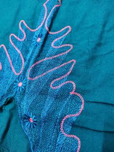 Teal Embroidered Tunic Top