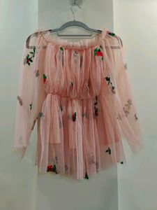 Pink Floral Embroidered Top