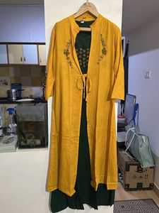 Yellow And Green Combination Kurta