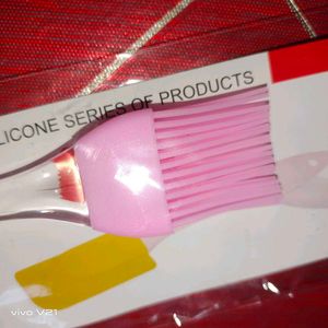 Silicone Basting Brush - Pink &amp; Clear