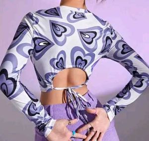Heart Print Long Sleeve Top