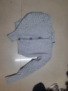 Gray Knit Cardigan