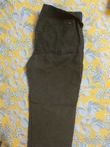 Linen Club Olive Green Pants
