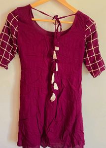 Unused Frock A Line Kurti Magenta/red Wine Colour