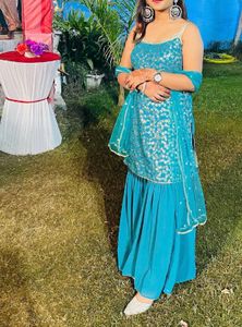Teal Sharara Set (Size Adjustible)
