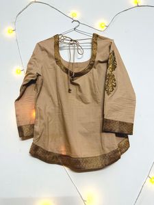 Golden ethnic top