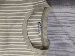 ZARA Knitted Striped Oversized T-Shirt