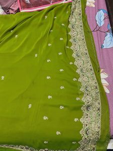 zardosi heavy work saree