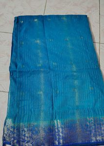 Blue Striped Saree
