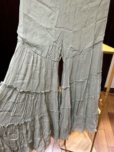 Grey Peplum Sharara With Dupatta
