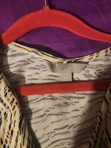 Animal Print Wrap Blouse