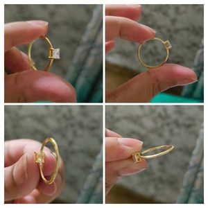 Giva Silver 925 Golden Cubic Beauty Ring