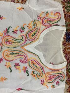 White Embroidered Kurti