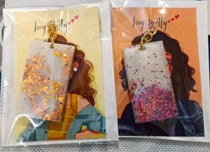 Glitter Resin Keychain pack of 2