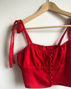 Forever 21 Red Tie Strap Cami Top