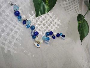 Antitarnish Blue Beaded Evil Eye Necklace