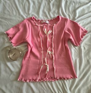 Korean Pink Bow Top