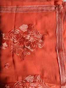 With Blouse Embroidered Saree