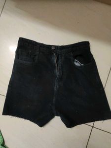 Black Denim Shorts
