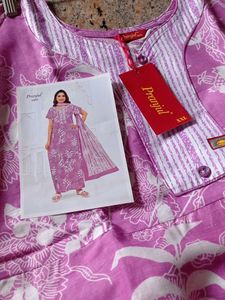 xxl Duppata Nighty purple cotton