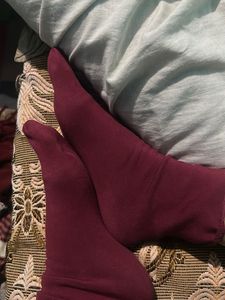 Cozy Maroon Socks