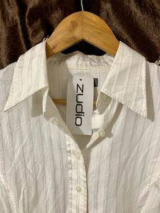 ZUDIO WOMEN'S WHITE POPLIN SHIRT