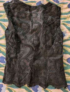 Black Eyelet Vest