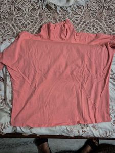 Peach Turtleneck Top
