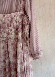 Lavender Stripe &amp; Floral Dress