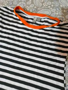 Black White Striped Print Tank Top